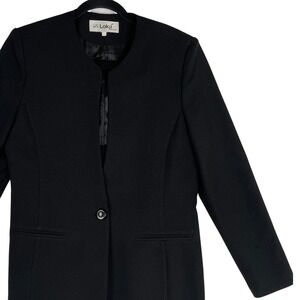 Lokji Collection Women's Black Career Blazer Jacket Classic Minimalist, M